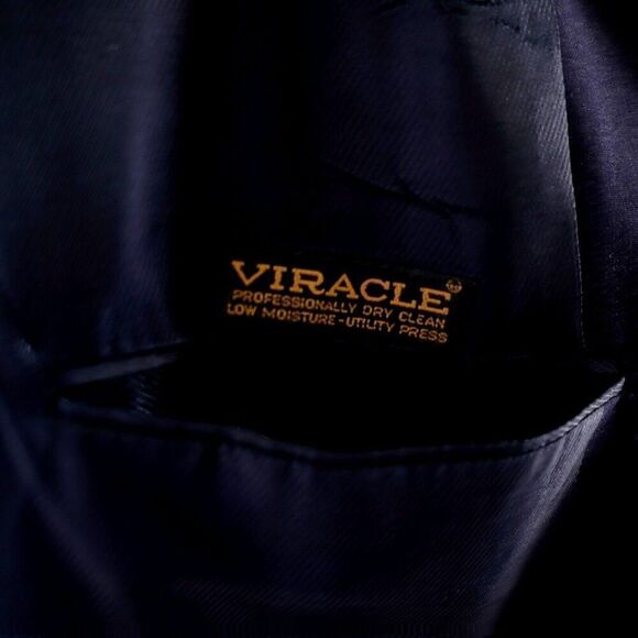 Hart Schaffner Marx Blue Wool 2 Button Blazer 42R Portly - Picture 10 of 13